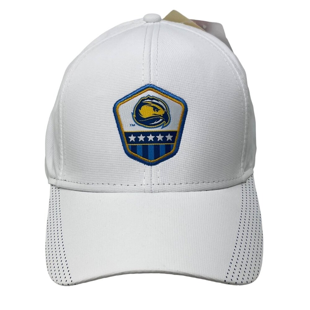 Ouray Laser Print Performance Cap Skyhawk One Size White Royal Blue  NEW